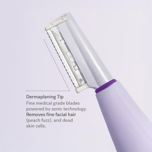 Michael Todd Beauty Sonicsmooth Dermaplane Razor for Women Face + Eyebrow trimmer Dermaplaning System - Peach Fuzz Remover - 8 Weeks of Dermaplaning Blades