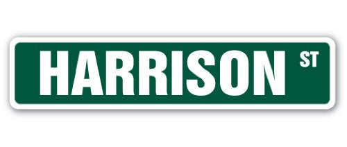 Harrison Street Sign Childrens Name Room Sign | Indoor/Outdoor | 18" Wide