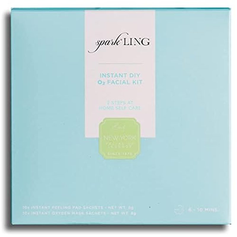 LING SKINCARE LTD SparkLing Instant DIY O2 Facial Kit - 2 Step Oxygen Facial - Brighten, Rejuvenate, Restore Skin under 10 minutes - 20 packets with 10 treatments