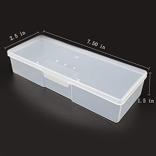 Clear Manicure Tool Box, Personal Nail Box Storage Case for Organizing, Plastic Nail Tool Box for Manicure Pedicure Kit (4pcs)