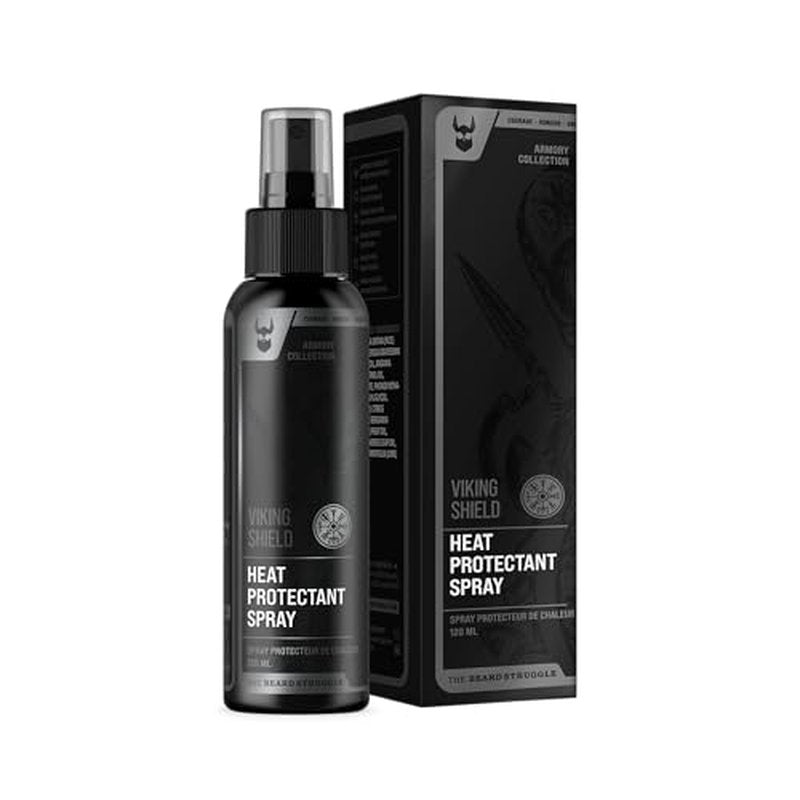 Beard & Hair Heat Protectant Spray - Viking Shield Beard Spray for Men, Protects Hair from Heat Damage of Straightener and Styling - Argan Oil Thermal Protector Spray - Protect Up To 450¨¬ F - 4 Fl Oz