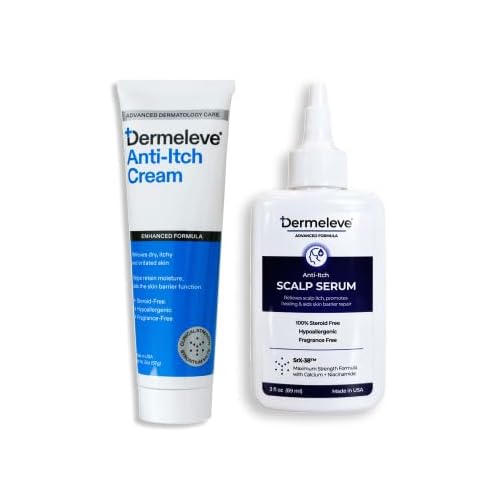 Dermeleve Itch-Free Bundle with 2 oz Cream and Scalp Serum (2 Items)