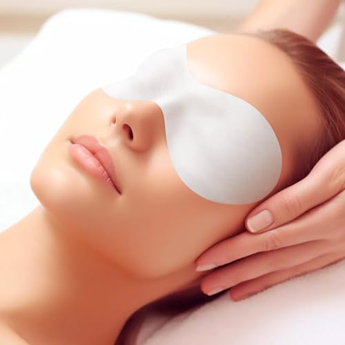 200 Sheets Disposable Eye Masks Non Woven, Cotton Paper Facial Eye Covers DIY Clear Spa Cosmetic Paper Sheets for Skincare Wrap Moisture Retention