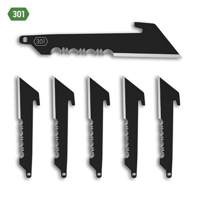 OUTDOOR EDGE RazorSafe 3" Black Utility with Serrations - 6 Pack of Black EDC Utility Blades, Compatible 3" Razor Blade Knives, Perfect for Work & Everyday Carry