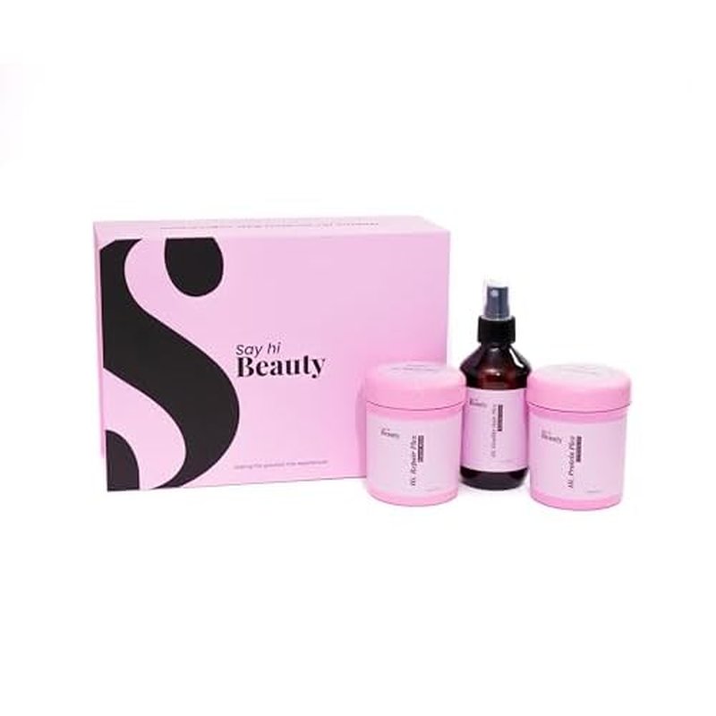 Say Hi Beauty | Beauty Plex Kit| Hi Protein Plex Fortifying Gel, Hi Healthy Hair Plex Repair Elixir, Hi Repair Plex Repair Mask. 3 Steps. Repairs, Strenghtens and Nourishes.