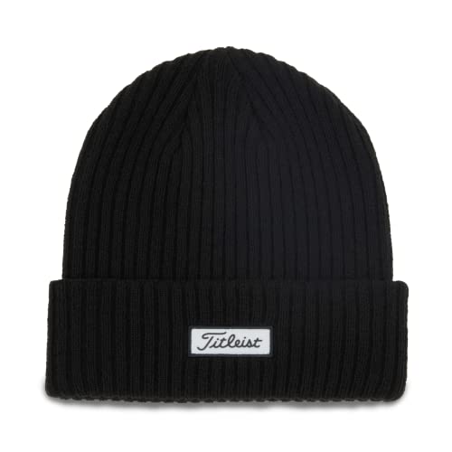 Titleist Men's Standard Cuff Knit Hat, Black/White