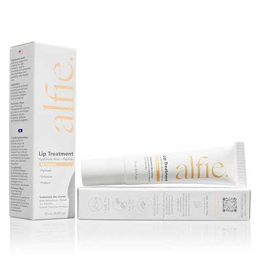 Alfie Hyaluronic Acid Lip Booster -Natural Flavor -15ml/0.5 Fl. Oz -Peptide Lip Treatment -Lip Plumper and Filler -Lip Serum and Moisturizer -Lip Volume Hydrating Treatment -Vegan Friendly, Non-Toxic