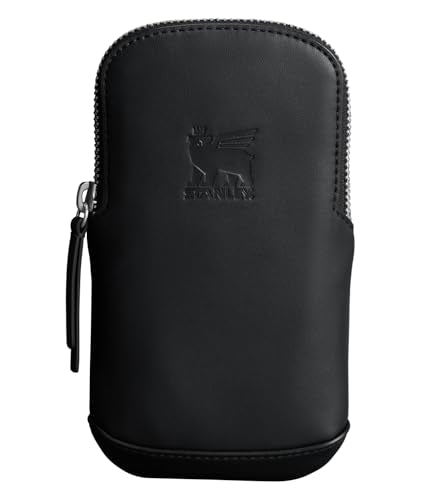 STANLEY Cross Bottle Essentials Case Midi | Phone, Wallet, Keys Holder for Water Bottle | Faux Leather Accessory Pouch for Carry All Strap | Tumbler Cup Accessories | BPA-Free | Black