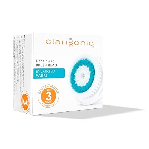 Clarisonic Deep Pore Facial Cleansing Brush Head Replacement for Mia 1, Mia 2, Mia Fit, Alpha Fit, Smart Profile Uplift and Alpha Fit X, 4 Count