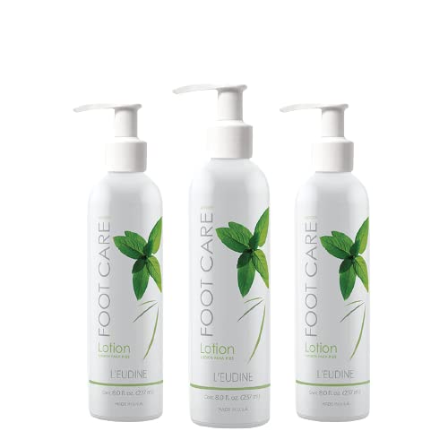 L¡¯EUDINE Foot Lotion ? Pack of 3 - Foot Care Cream with Arnica, Cocoa Seed Butter, Vegetable Glycerin, Mint ? Foot Lotion for Dry Cracked Feet and Calluses ? Refreshing and Moisturizing Foot Cream