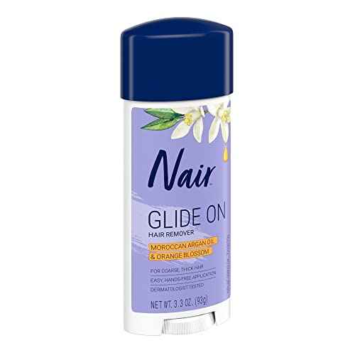 Nair Glide On Hair Removal Cream, Arm, Leg, and Bikini Hair Remover, Depilatory Cream, 3.3 Oz Stick (Pack of 2)