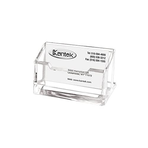 Kantek Acrylic Business Card Holder, Fits 80 Business Cards, 4.1-Inch Wide x 1.9-Inch Deep x 2.1-Inch High, Clear (AD30)