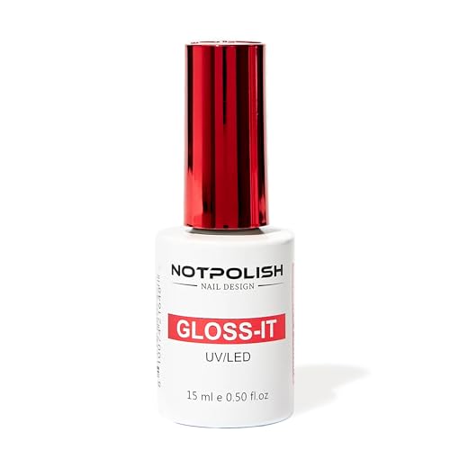 Notpolish Gloss-It Nail Top Coat ? Shiny, No-Wipe Clear Top Coat Gel Nail Polish for Long-Lasting, Glossy Finish ? Quick-Curing, Chip-Resistant Formula for Gel, Acrylic & Dip Powder Nails (0.5 oz)