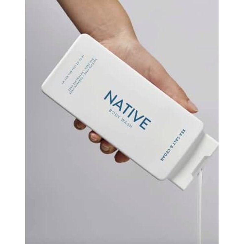 Native Body Wash Contains Naturally Derived Ingredients | For Women & Men, Sulfate, Paraben, & Dye Free Leaving Skin Soft and Hydrating | Sea Salt & Cedar 18 oz - 2 Pk