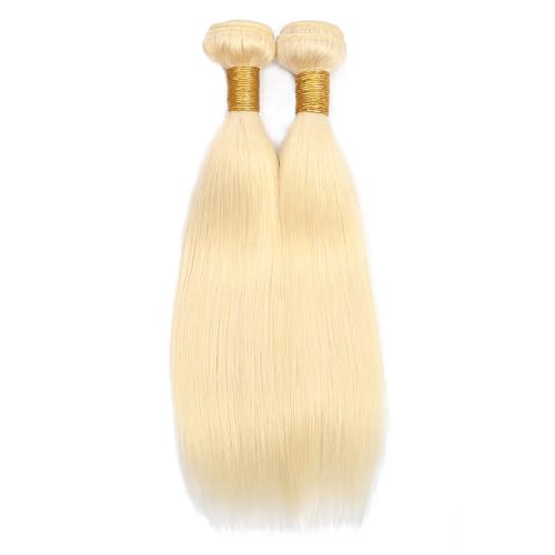30 30 Inch AuokMar Blonde Human Hair Bundles 613 Straight Bundle Unprocessed Virgin Hair 2 Bundles 8A Grade 613 Blonde Straight Bundle