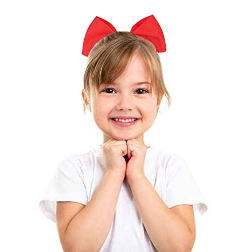 50PCS Red Hair Accessories Set - Grosgrain Ribbon Red Bows,Hair Clips,Hair Ties,Headbands, Uniform Hair Bows Accessories for Little Toddler Kids School Girls