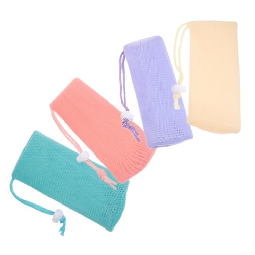 4pcs Soap Bar Shower Bag Lathering Mesh for Face Net Pouch Exfoliating