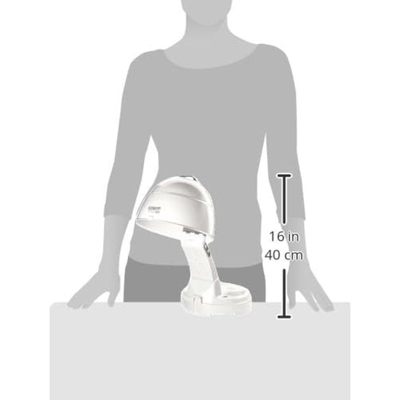 Conair Pro Style Bonnet Hair Dryer, 2 Heat Settings, Adjustable Height, Extra-Large Hood Size, 1875W Pro Style Bonnet Ionic Hair Dryer for Women, White