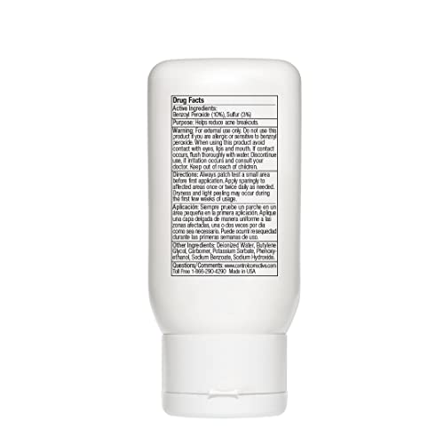 CONTROL CORRECTIVE Clear Med 10% Acne Treatment Lotion, 2.5 Oz - Helps Clear & Control Breakouts, Benzoyl Peroxide, 3% Sulfur To Improve Efficacy And Dry Up Blemishes