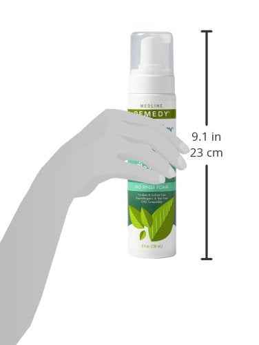 Medline Remedy Phytoplex Hydrating Cleansing Foam, No-Rinse Body Wash and Shampoo, Paraben and Sulfate-Free, 8 fl oz (Pack of 2)