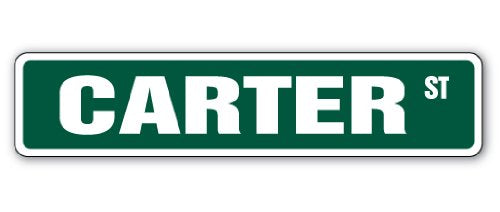 Carter Street Sign Childrens Name Room Sign | Indoor/Outdoor | 18" Wide