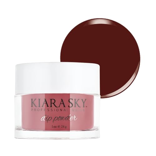 Kiara Sky Dip Powder Red Tones 1 oz, Riyalistic Maroon