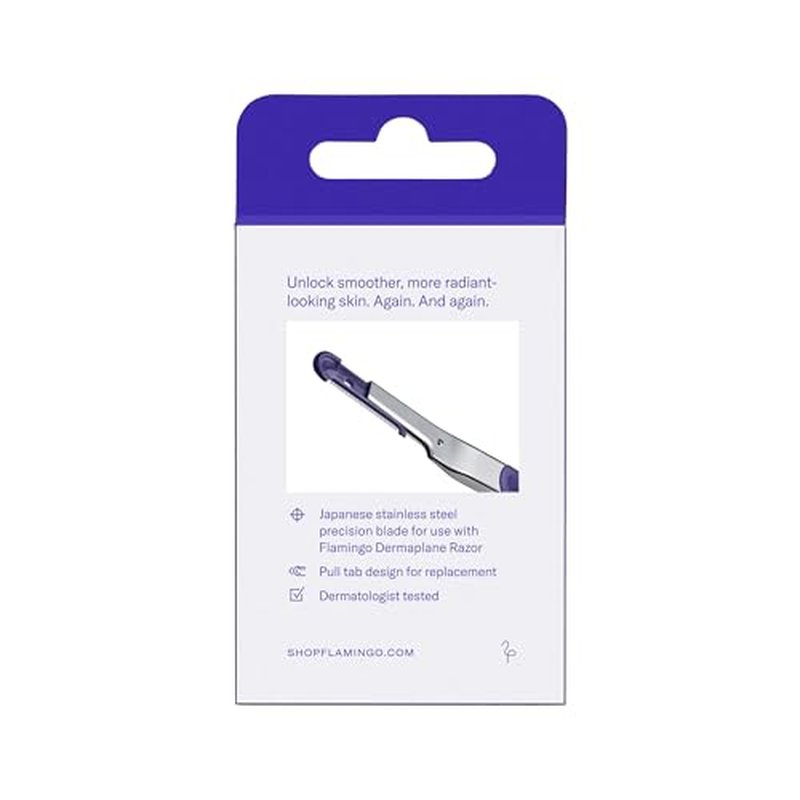 Flamingo Dermaplane Blades Refills, Dermaplane Razor for Women Face, 6 Razor Blades