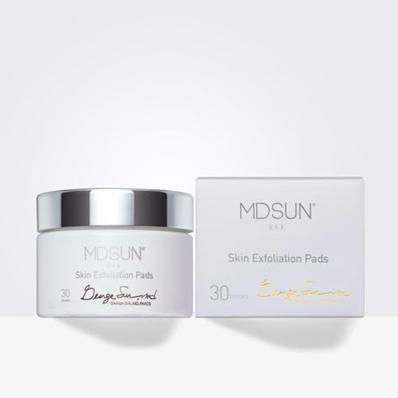 MDSUN Skin Exfoliation Pads, Exfoliating Treatment, Remove Pore-Clogging Debris, Minimize Breakouts, Improve Skin Tone, Refine Skin Texture (Glycolic Acid 20%, Gluconolactone 15%, etc) 30pcs
