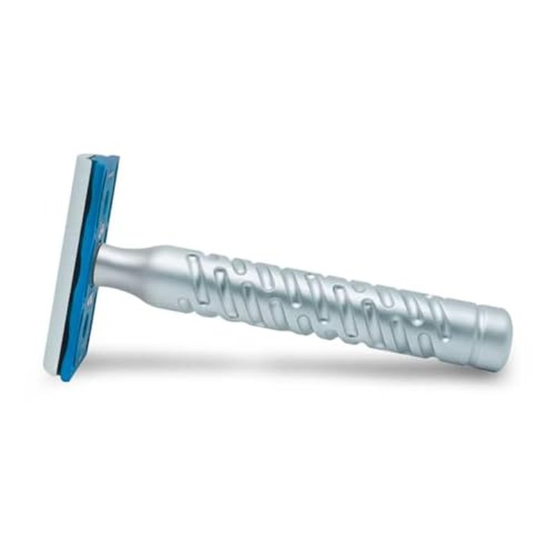 The Goodfellas' Smile, The Styletto Shadow V2 (Blue) Aluminum Double Edge Safety Razor, Uniquely Engineered Neutral Blade Gap Makes Shaving Easier, Closer and Smoother - Made in Italy