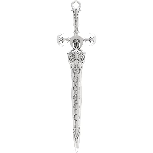 HAQUIL Sword Moon Phase Hairpin Vintage Styling Pins Silver Plated Witch Hair Slide Renaissance Festival Hair Acceossories for Women