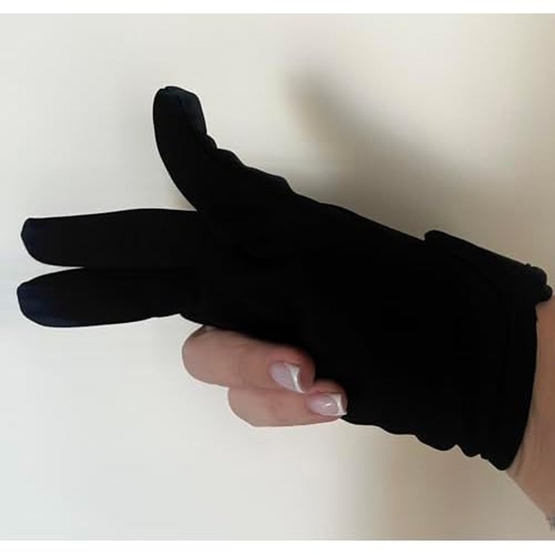 Heat Resistant Gloves for Hair Styling Curling, for Barber, Hair Straightening, Keratin Treatment, Curling, Flat Iron, 3 Fingers Glove Hairdressing, Hand Protective Glove, Black, 1 Pcs