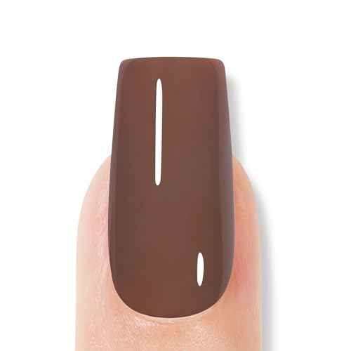 AILLSA Brown Gel Nail Polish Dark Chocolate Brown Gels Polish Fall Winter Color Nail Polish Natural Neutral High Gloss Soak Off U V Gel Nail Salon DIY Holiday Gifts 0.5 Fl Oz/GF07