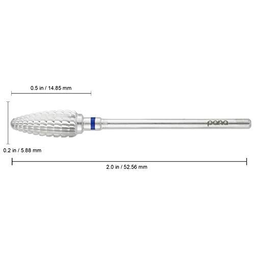 Pana 3/32" Safety Bit Nail Carbide Bit - For Electric Dremel Drill Machine (Medium, Large Cone - Silver)