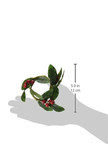 Worth Imports Boxwood & Berry Candle Ring, Set of 2, 1.25"