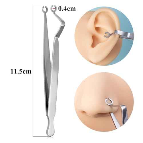 Ear Nose Piercing Clamps,Nose Septum Piercing Piercing Tool for All Piercings 316L Stainless Steel Slotted Locking