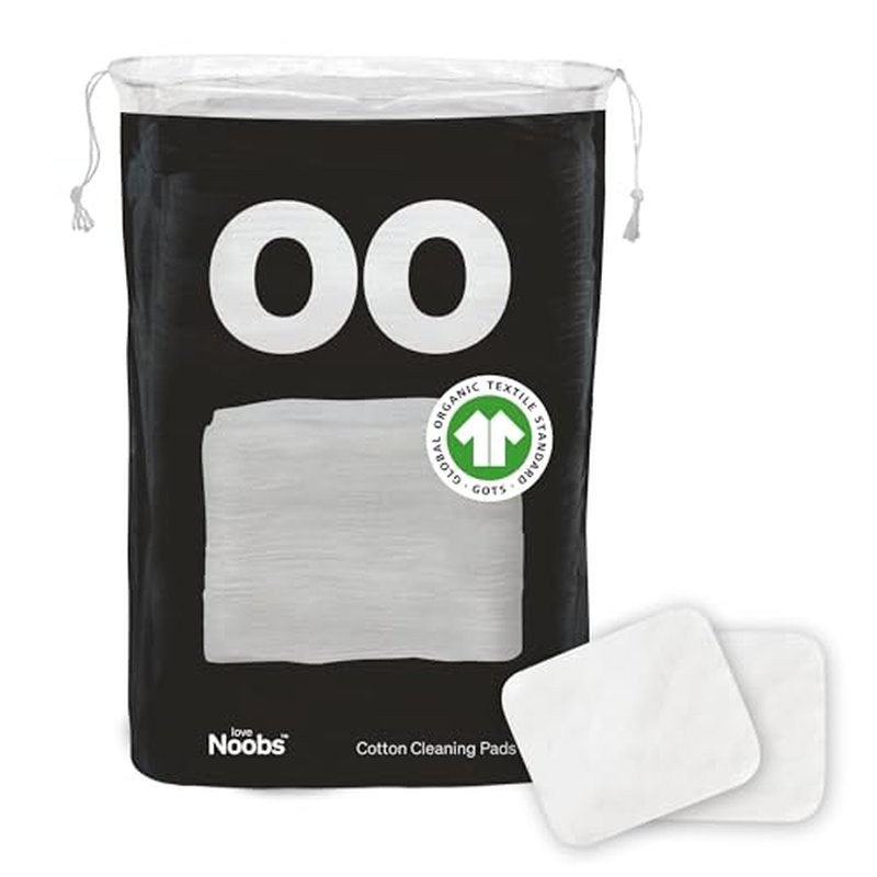 Baby Cotton Pads for Diaper Change by LoveNoobs, 60 Count, Ultra Soft 100% Organic Extra Large Cotton Pads for Baby Sensitive Skin, Lint-Free, Premium Jumbo Size, GOTS Certified