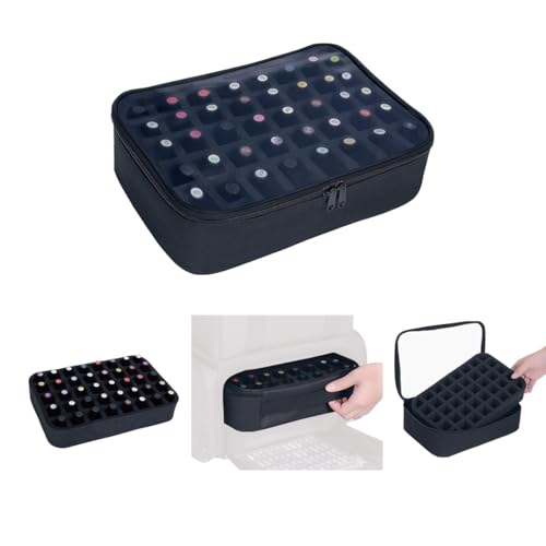 2 Pcs Small Clear Nail Polish Organizer Holds 80 bottles(15ml-0.5fl.oz) Nail Polish Case Multifunctional Nail Polish Bag Organizer, Cosmetic Travel Makeup Bags for Women Black