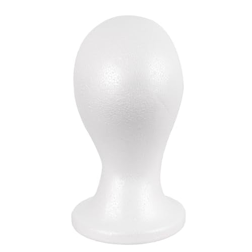 MapofBeauty Wig Stand, Mannequin Head Foam Display for Masks Hats DIY Decoration Wig Head (White)