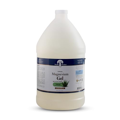 Health and Wisdom Pure Magnesium Gel with Seaweed Extract and Aloe Vera - Topical Muscle & Joint Relief- Natural and Pure Skin & Scalp Moisturizing - Enhanced Absorption - 128 Fl oz