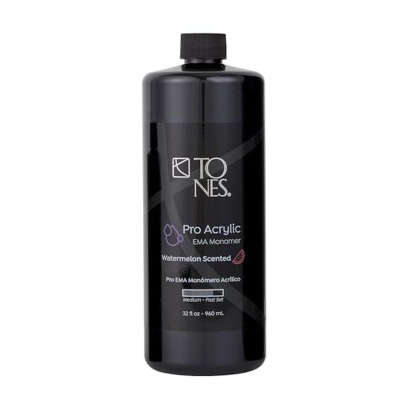 Tones Watermelon Scented EMA Monomer - Odor Neutralizing Acrylic Nail Liquid, Non-Yellowing, Superior Adhesion for Flawless Sets - MMA-Free - Made in USA (32 Fl Oz)