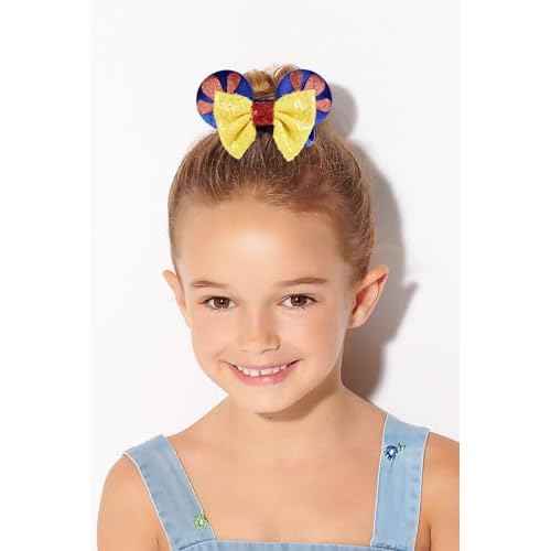 WOVOWOVO Mouse Ear Hair Scrunchies, 2 Count Snow White Mouse Ears Hair Scrunchies for Women, Cute Velvet Hair Ties for Ponytail Party Favors Cosplay Costume Cute Hair Accessories