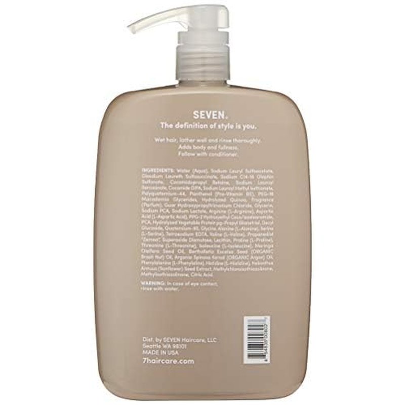 SEVEN Haircare Satara Volume Shampoo for Women & Men, Sulfate + Cruelty Free & Paraben Free with Pro Vitamin B5, Argan Oil, Hydrolyzed Quinoa Protein for Flat + Limp Hair, Made in USA, 32oz