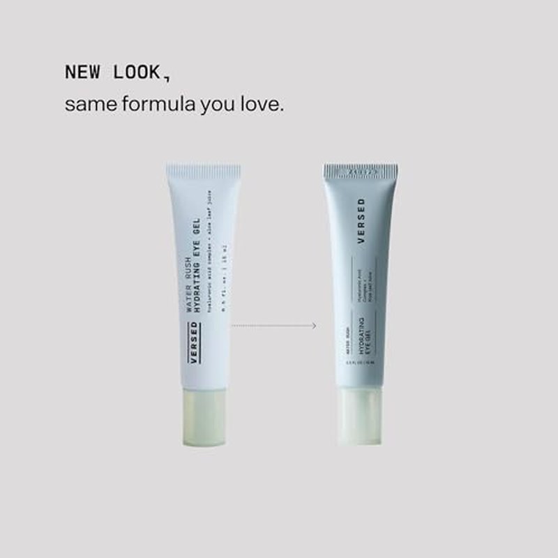 Versed Water Rush Hydrating Eye Gel - Under Eye Cream for Puffiness and Bags Under Eyes - Hyaluronic Acid Under Eye Brightener - Clinically Tested Gel-Cream Formula
