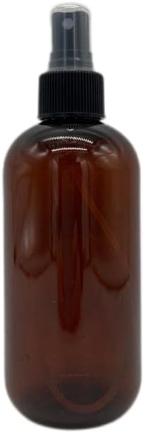 Natural Farms 8 oz Amber Boston Bottles - BPA-Free Refillable Containers for Essential Oils & Aromatherapy | Black Fine Mist Sprayers - 8 Pack