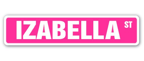 Izabella Street Sign Childrens Name Room Sign | Indoor/Outdoor | 18" Wide