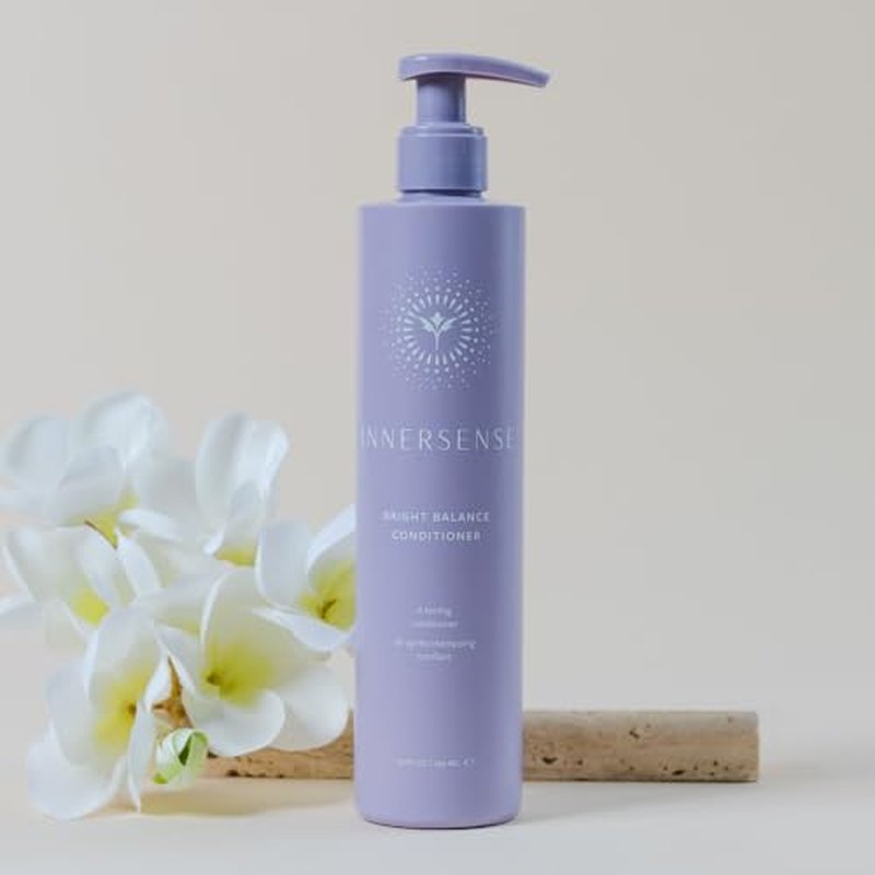 INNERSENSE Organic Beauty - Bright Balance Purple Toning Conditioner | Coconut + Pumpkin Seed Oil to Nourish + Moisturize Light + Gray Hair | Non-Toxic, Cruelty-Free | Paraben Free (32 fl oz | 946 ml)