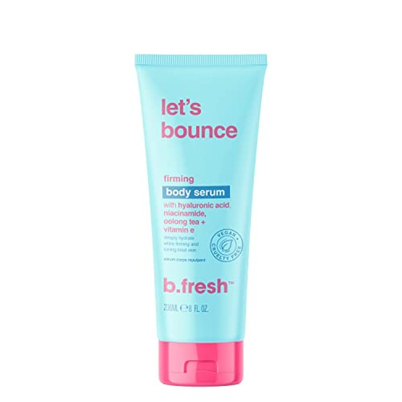 B.TAN Daily Moisturizing Body Lotion | Let's Bounce Firming Body Serum - Tightening & Hydrating Dry Skin with Skincare like Hyaluronic Acid, Niacinamide, Oolong Tea + Vitamin E, 8 Fl Oz