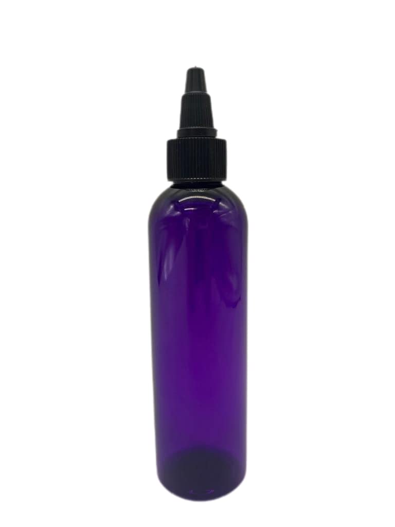 Natural Farms 12 Pack – 4oz -Purple Cosmo Plastic Bottles – Black Twist Open/Close Top - for Essential Oils, Perfumes, Cleaning Products