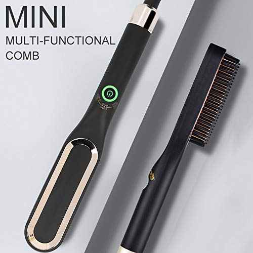 Beard Straightener, Heated Hair Straightening Brush with with 3 Adjustable Temps, Electric Beard Straightening Comb, Beard Comb, Multifunctional Beard Straightener Brush Unique Gifts for Men Women