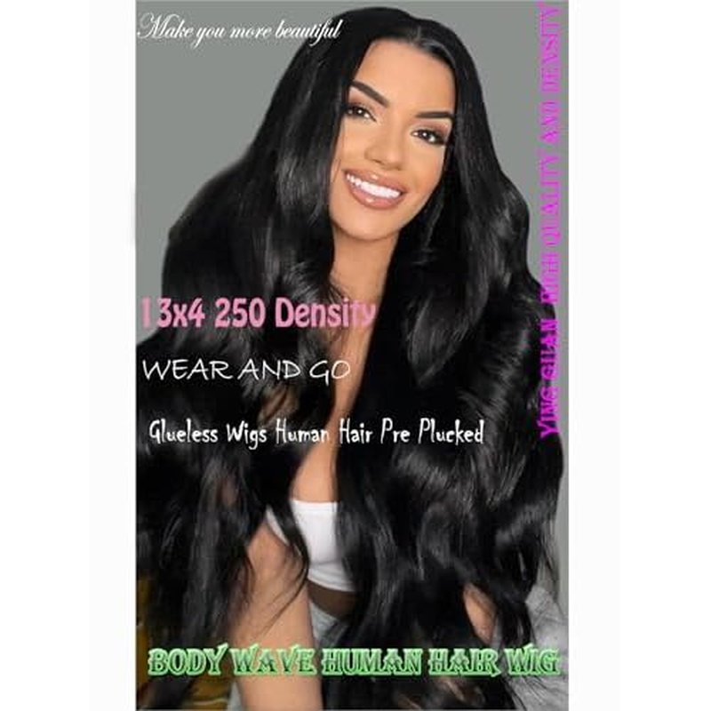 250 Density Hd Lace Front Wigs Human Hair Wear and Go Glueless Wigs Human Hair Pre Plucked Lace Bleached Knots Lace Front Wig 250 Density body wave Wig 13x4 Body Wave frontal Wigs 24 inch